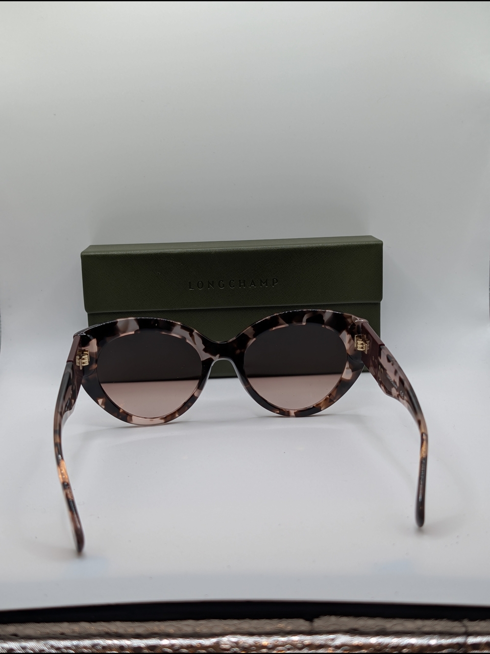 NWT Longchamp Rose Havana Cat Eye Sunglasses LO722S Case & Cloth Included - Picture 2 of 7